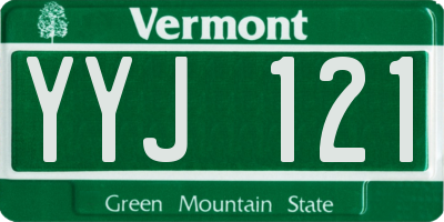 VT license plate YYJ121