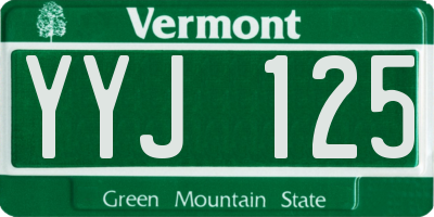 VT license plate YYJ125