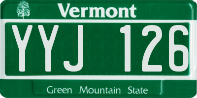 VT license plate YYJ126