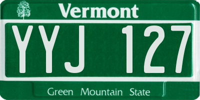 VT license plate YYJ127