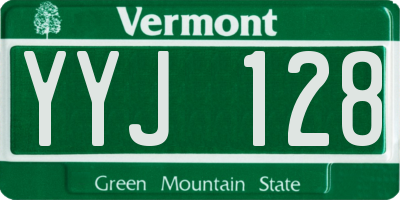 VT license plate YYJ128