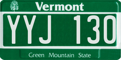 VT license plate YYJ130