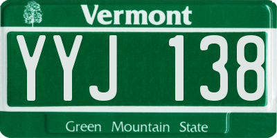 VT license plate YYJ138