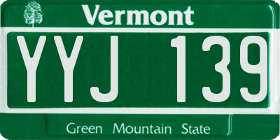 VT license plate YYJ139