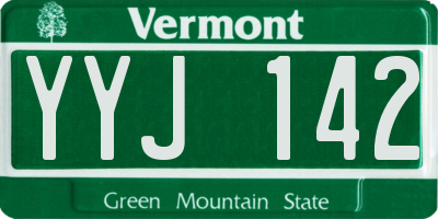 VT license plate YYJ142