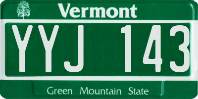 VT license plate YYJ143