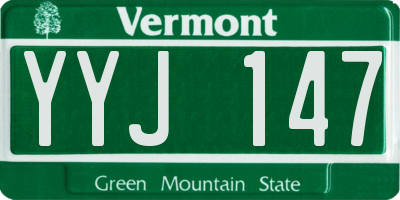 VT license plate YYJ147