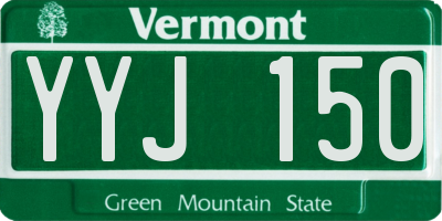 VT license plate YYJ150
