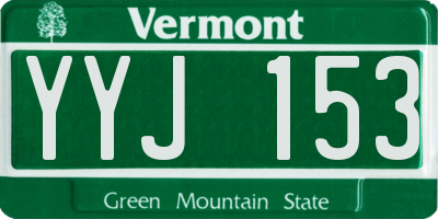 VT license plate YYJ153