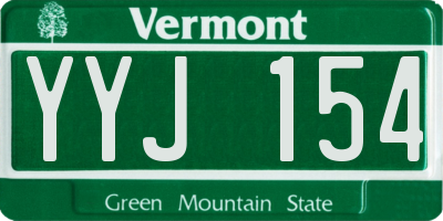 VT license plate YYJ154