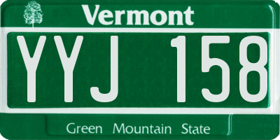 VT license plate YYJ158