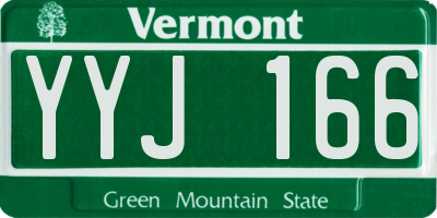 VT license plate YYJ166