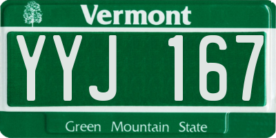VT license plate YYJ167