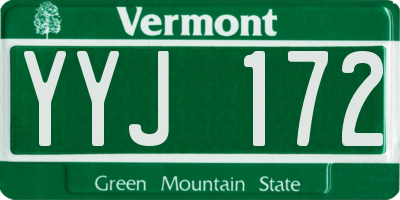 VT license plate YYJ172