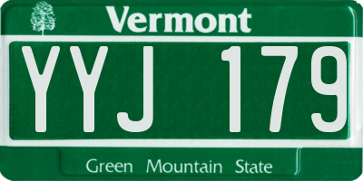 VT license plate YYJ179