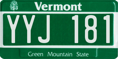 VT license plate YYJ181