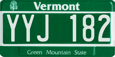 VT license plate YYJ182