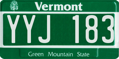 VT license plate YYJ183