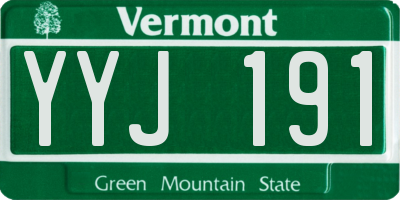 VT license plate YYJ191