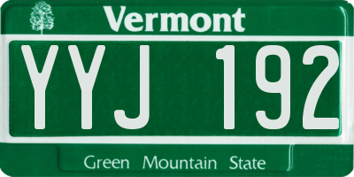 VT license plate YYJ192
