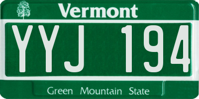 VT license plate YYJ194