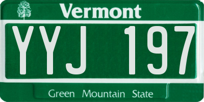 VT license plate YYJ197