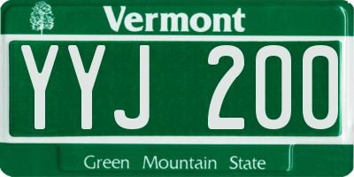 VT license plate YYJ200