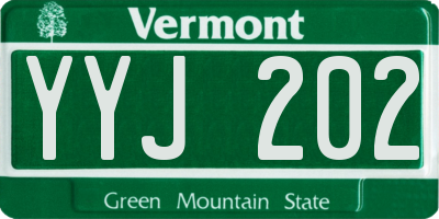 VT license plate YYJ202
