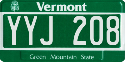 VT license plate YYJ208