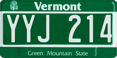 VT license plate YYJ214