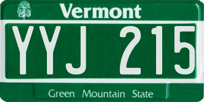 VT license plate YYJ215