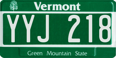 VT license plate YYJ218