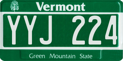 VT license plate YYJ224