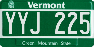 VT license plate YYJ225