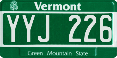 VT license plate YYJ226