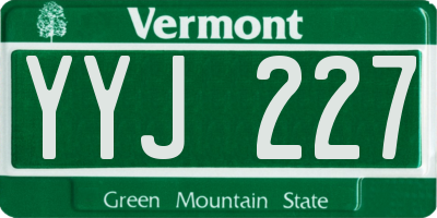 VT license plate YYJ227