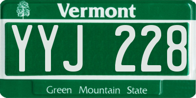 VT license plate YYJ228