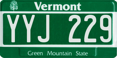 VT license plate YYJ229