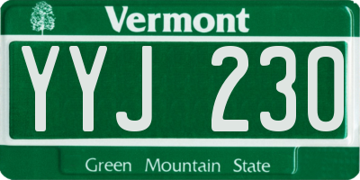 VT license plate YYJ230