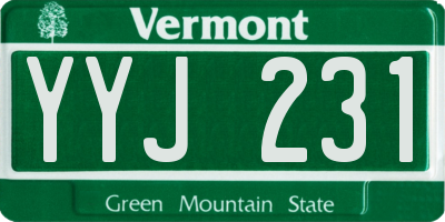 VT license plate YYJ231
