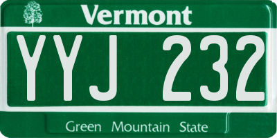VT license plate YYJ232