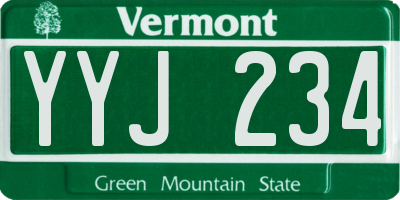VT license plate YYJ234