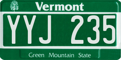 VT license plate YYJ235