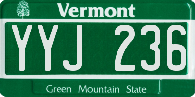 VT license plate YYJ236
