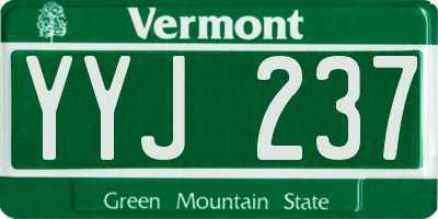 VT license plate YYJ237