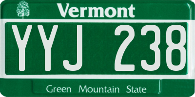 VT license plate YYJ238