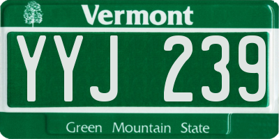 VT license plate YYJ239
