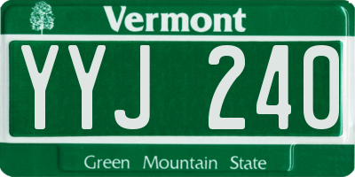 VT license plate YYJ240
