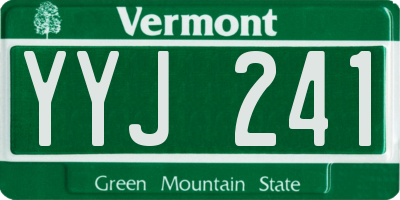 VT license plate YYJ241