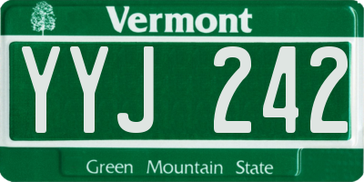 VT license plate YYJ242